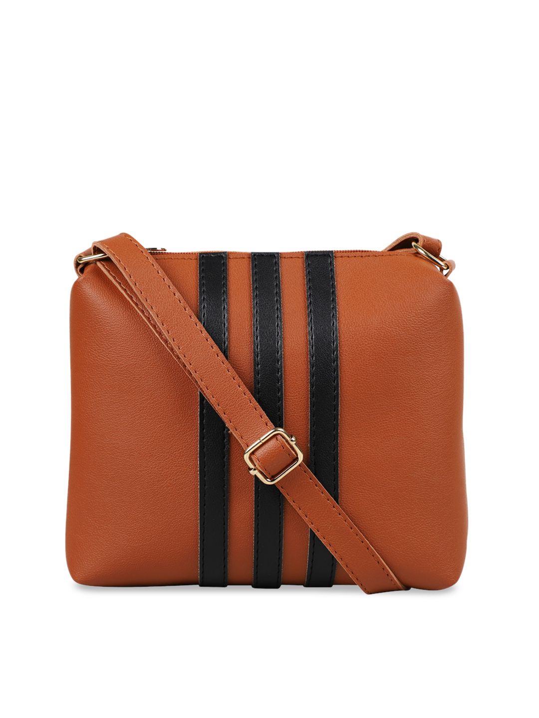 Bagsy Malone Striped Structured Sling Bag with Applique-picture-40