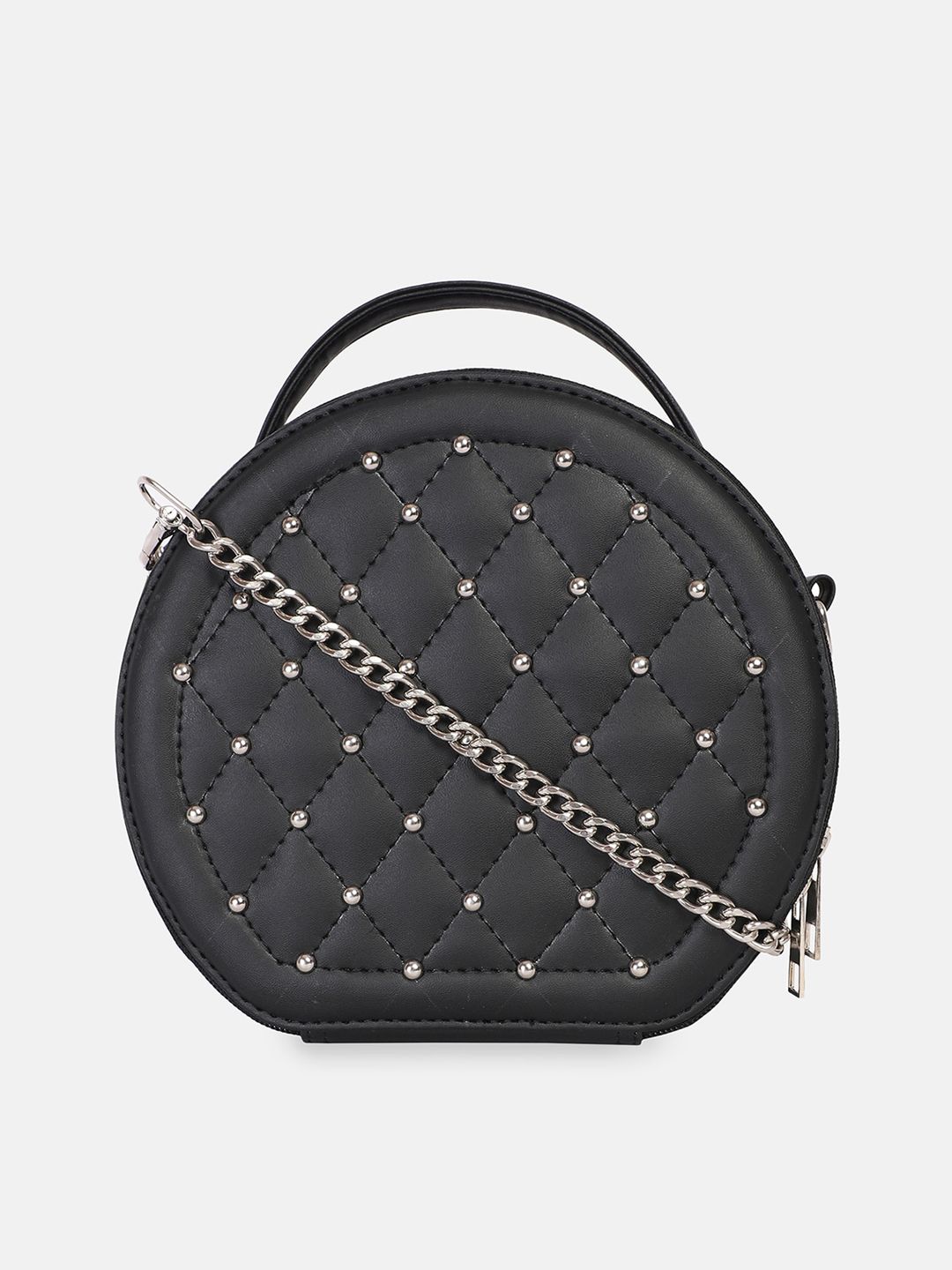 Bagsy Malone Embellished Half Moon Sling Bag with Quilted-picture-24