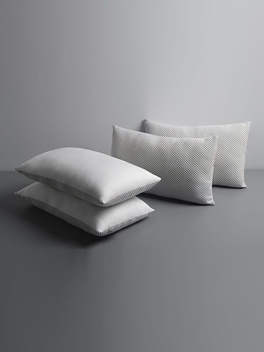 LA VERNE White 4 Pieces Textured Rectangular Sleeping Pillow-image-30