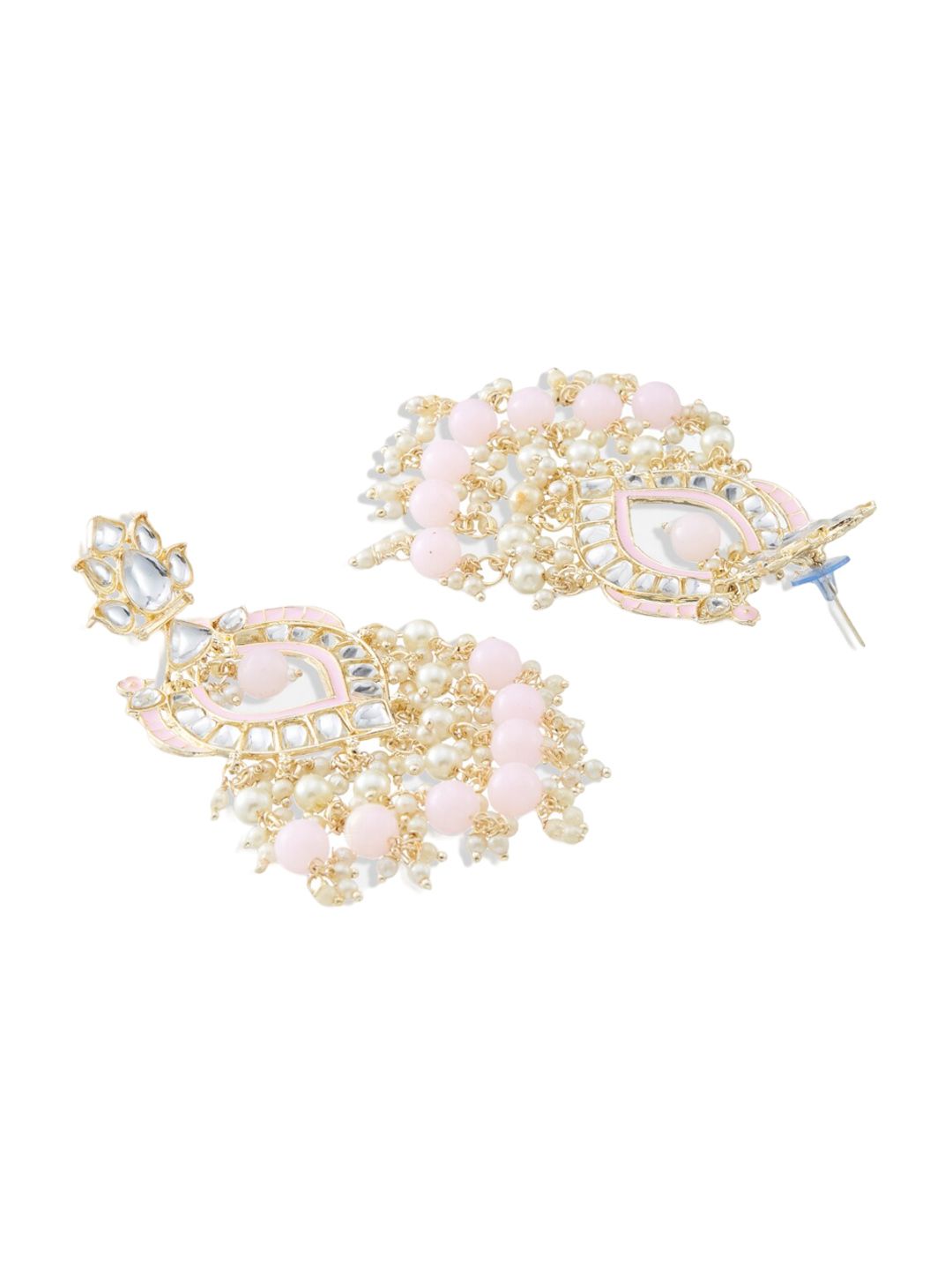 ATIBELLE Gold-Plated Kundan Stone Studded Classic Chandbali Earrings