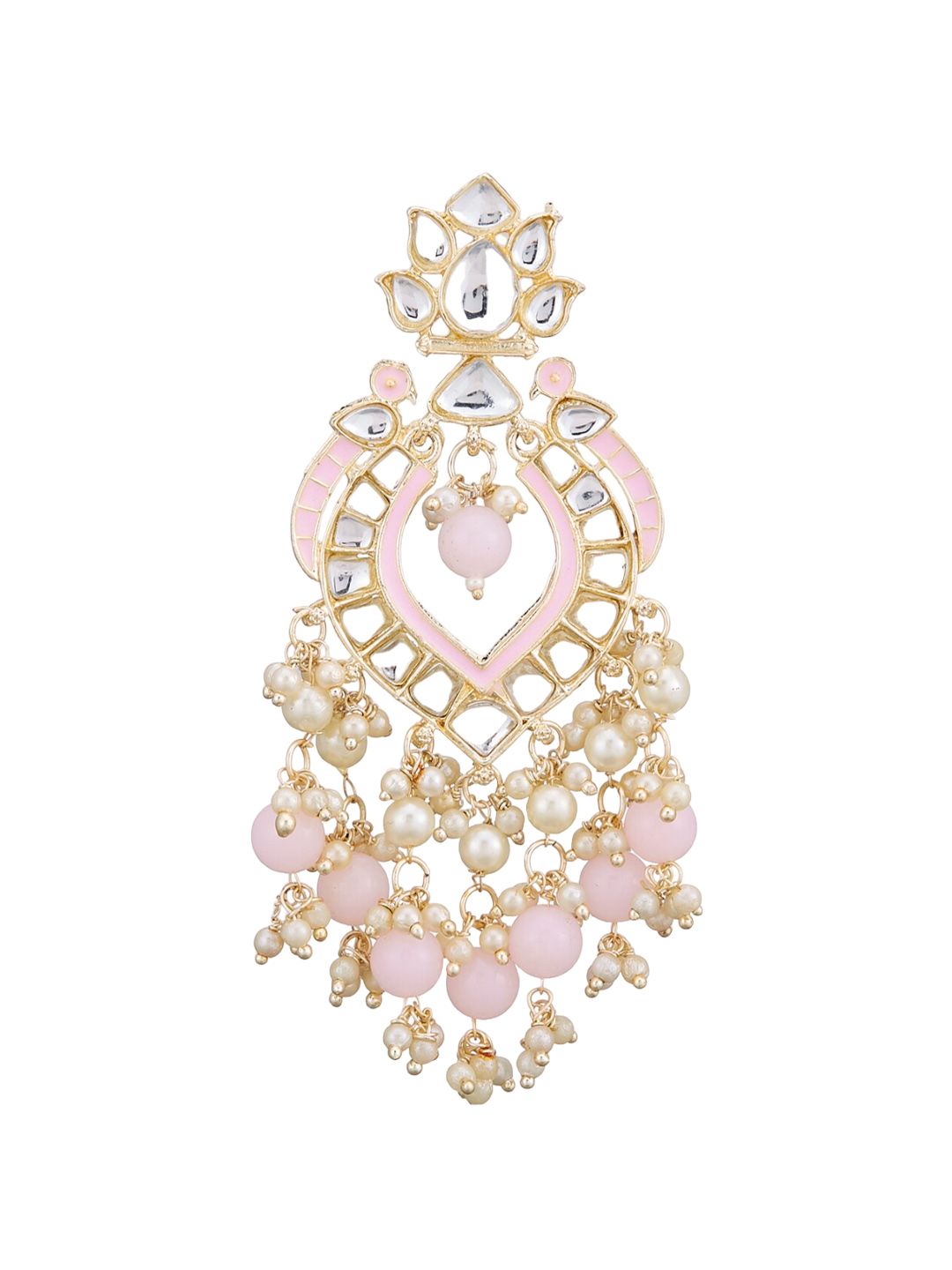 ATIBELLE Gold-Plated Kundan Stone Studded Classic Chandbali Earrings