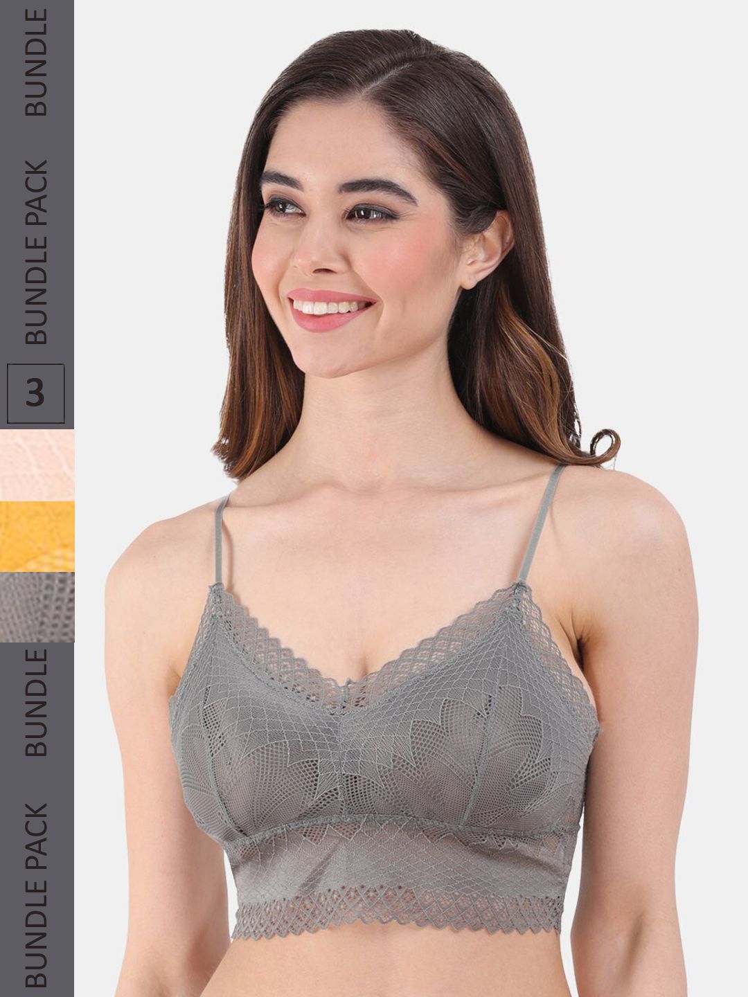 Amour Secret Pack Of 3 Lightly Padded Seamless Bralette Bra PD601_Grn_Pch_Ylw-picture-18
