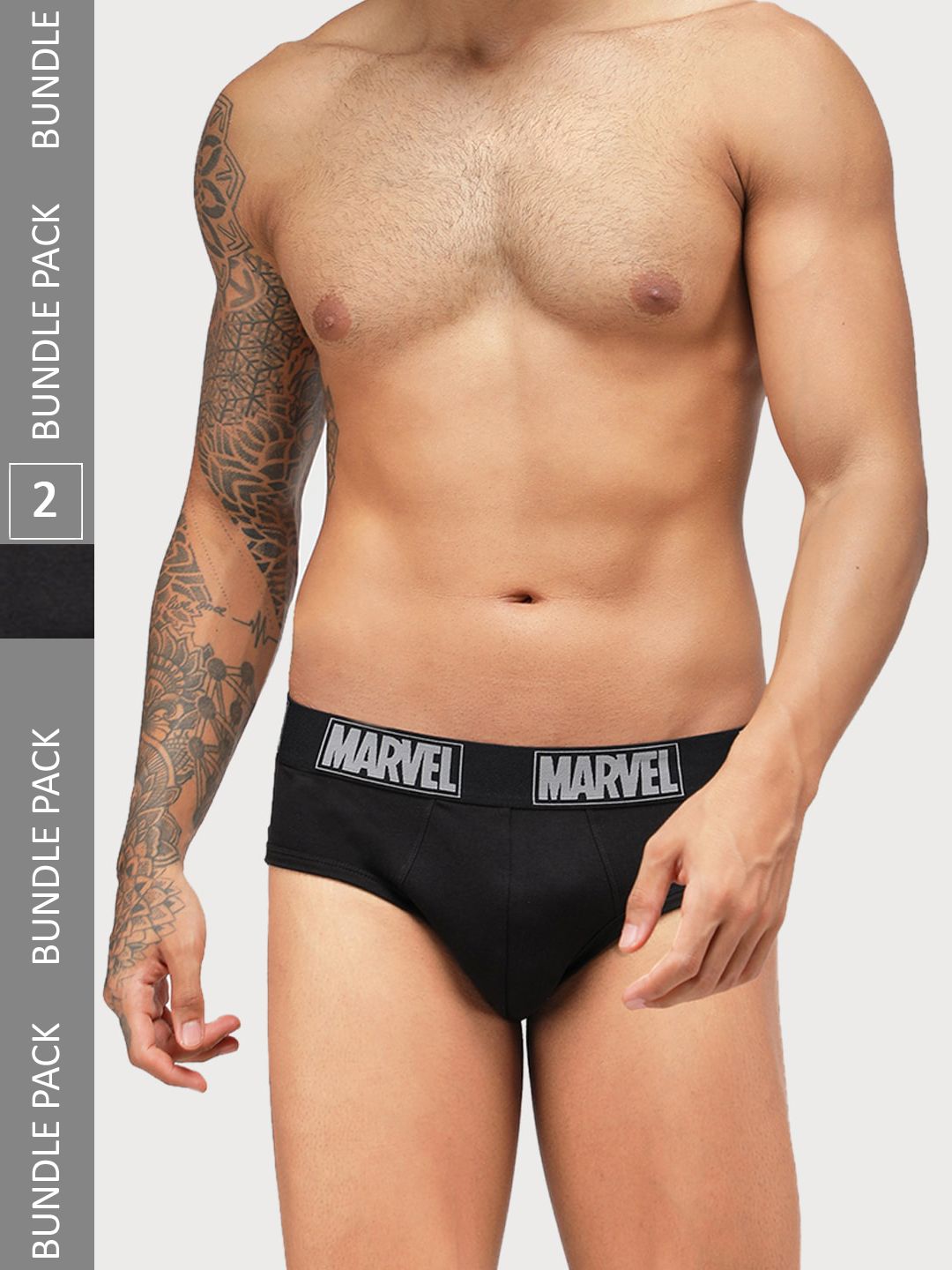 Zoiro Men Pack Of 2 Bio-Wash & Silicon Finish Basic Briefs-image-3