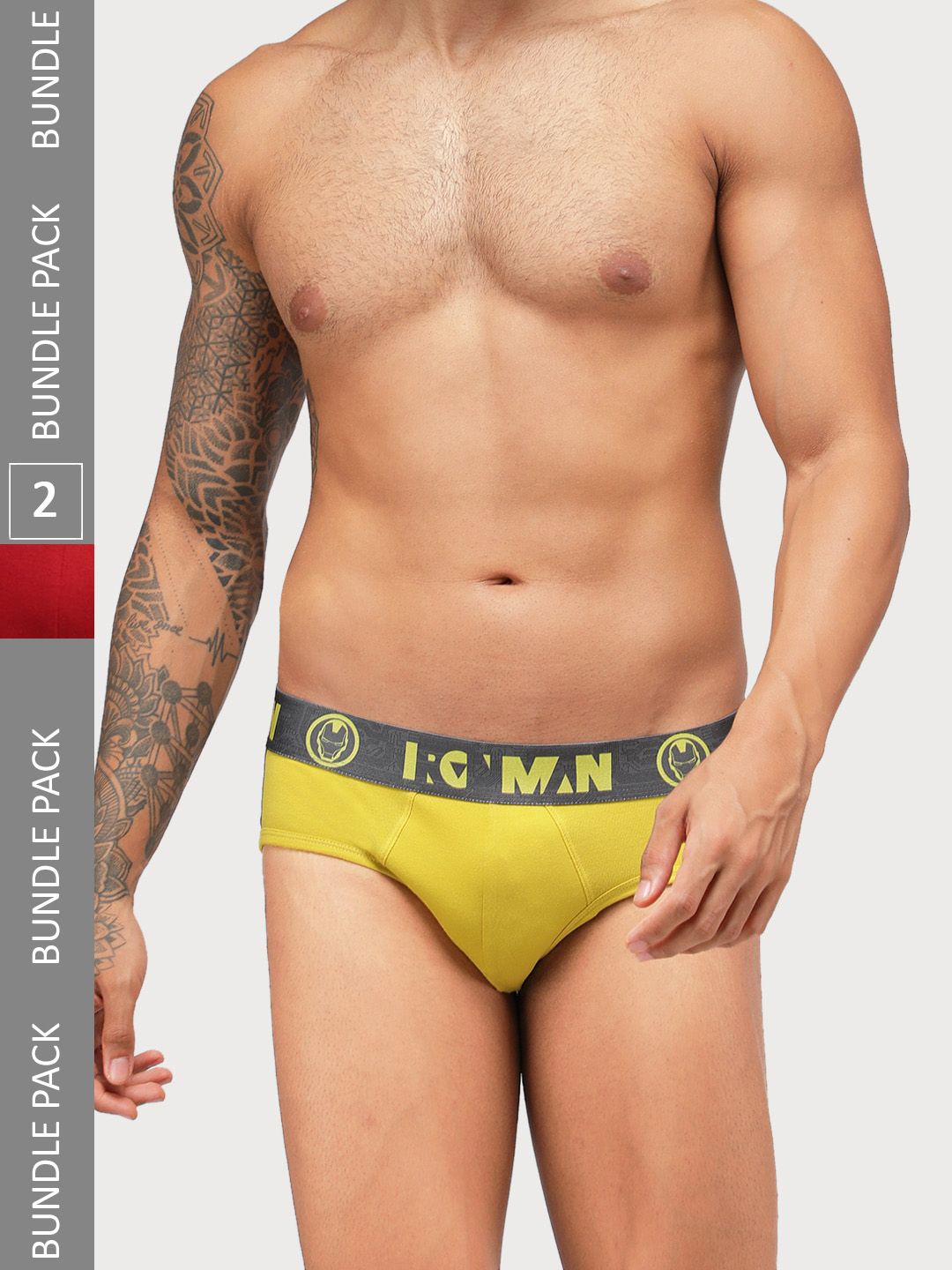 Zoiro Men Pack Of 2 Bio-Wash & Silicon Finish Basic Briefs-image-5