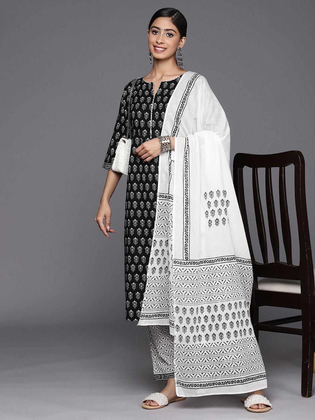 Libas Ethnic Motifs Printed Regular Pure Cotton Kurta with Salwar & With Dupatta-picture-29