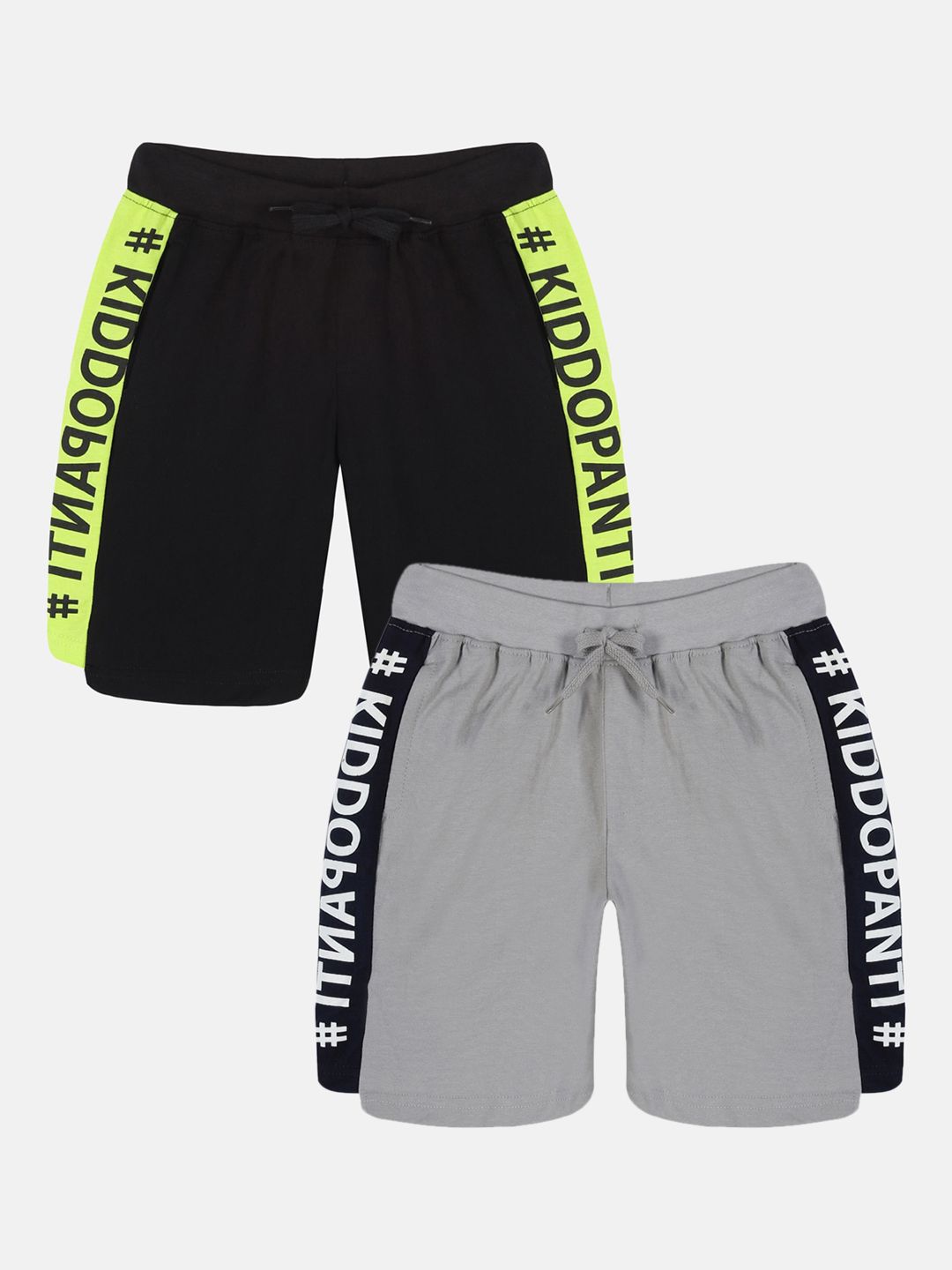 KiddoPanti Pack of 2 Boys Printed Pure Cotton Shorts-picture-31