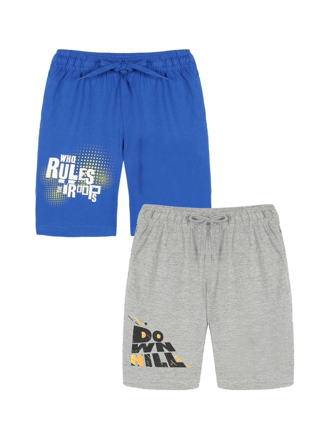 KiddoPanti Boys Pack of 2 Typography Printed Pure Cotton Regular Shorts-picture-37