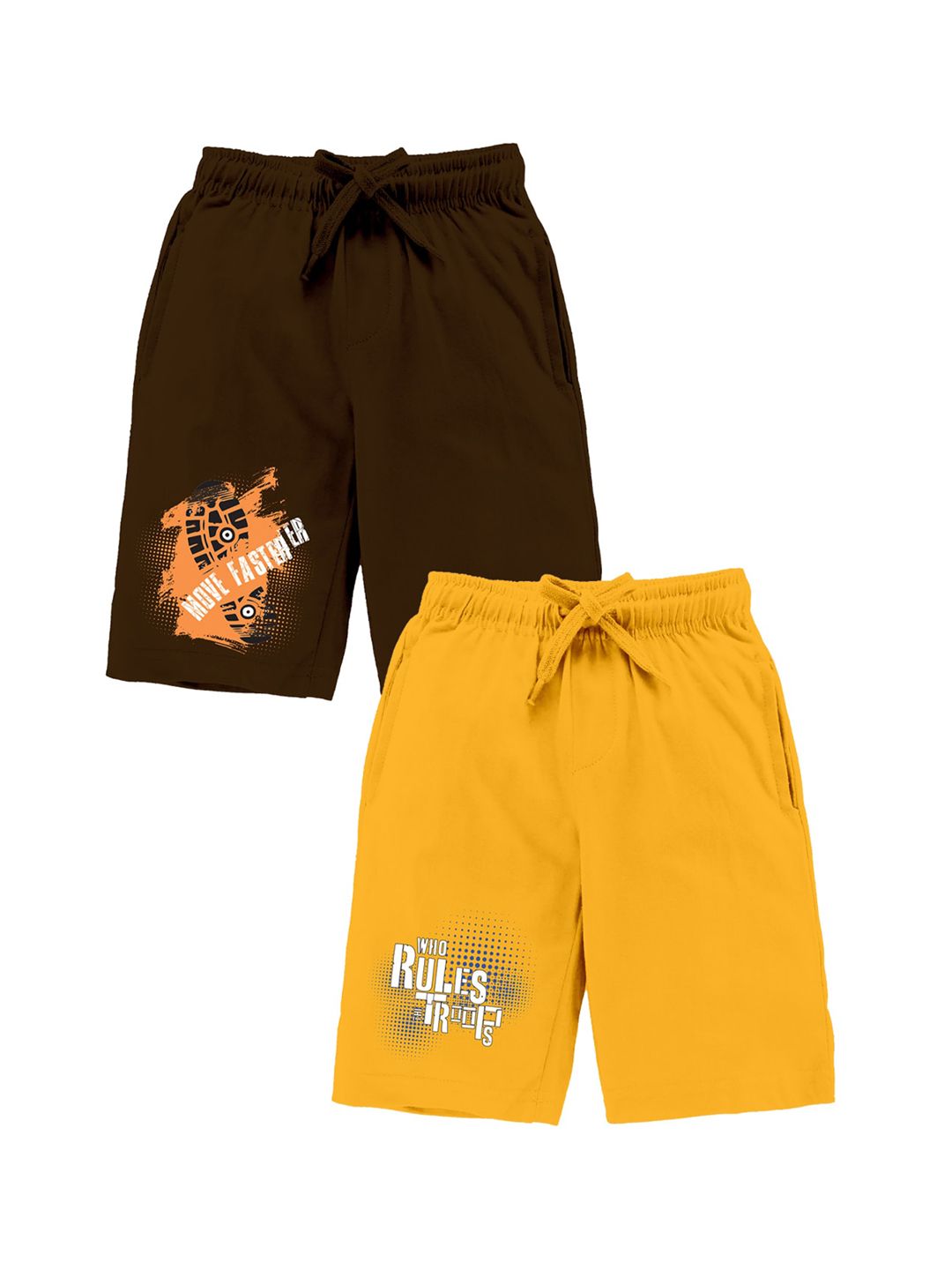 KiddoPanti Pack of 2 Boys Printed Pure Cotton Shorts-picture-42