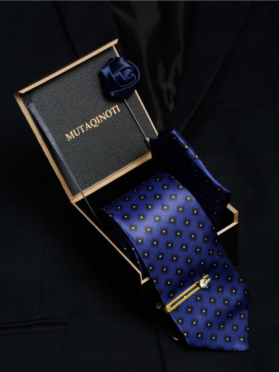 MUTAQINOTI Men Silk Blend Necktie Accessory Gift Set-picture-11