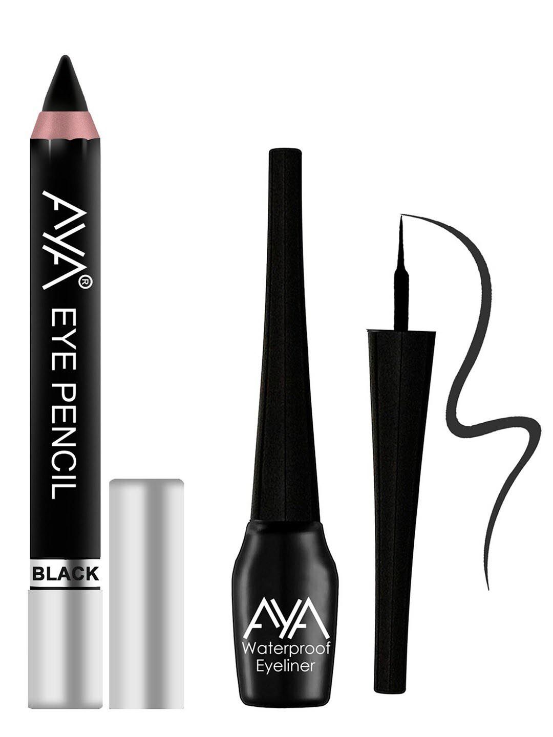 AYA Set Of 2 Eye Pencil Kajal Eyeliner & Waterproof Eyeliner - Black-picture-39