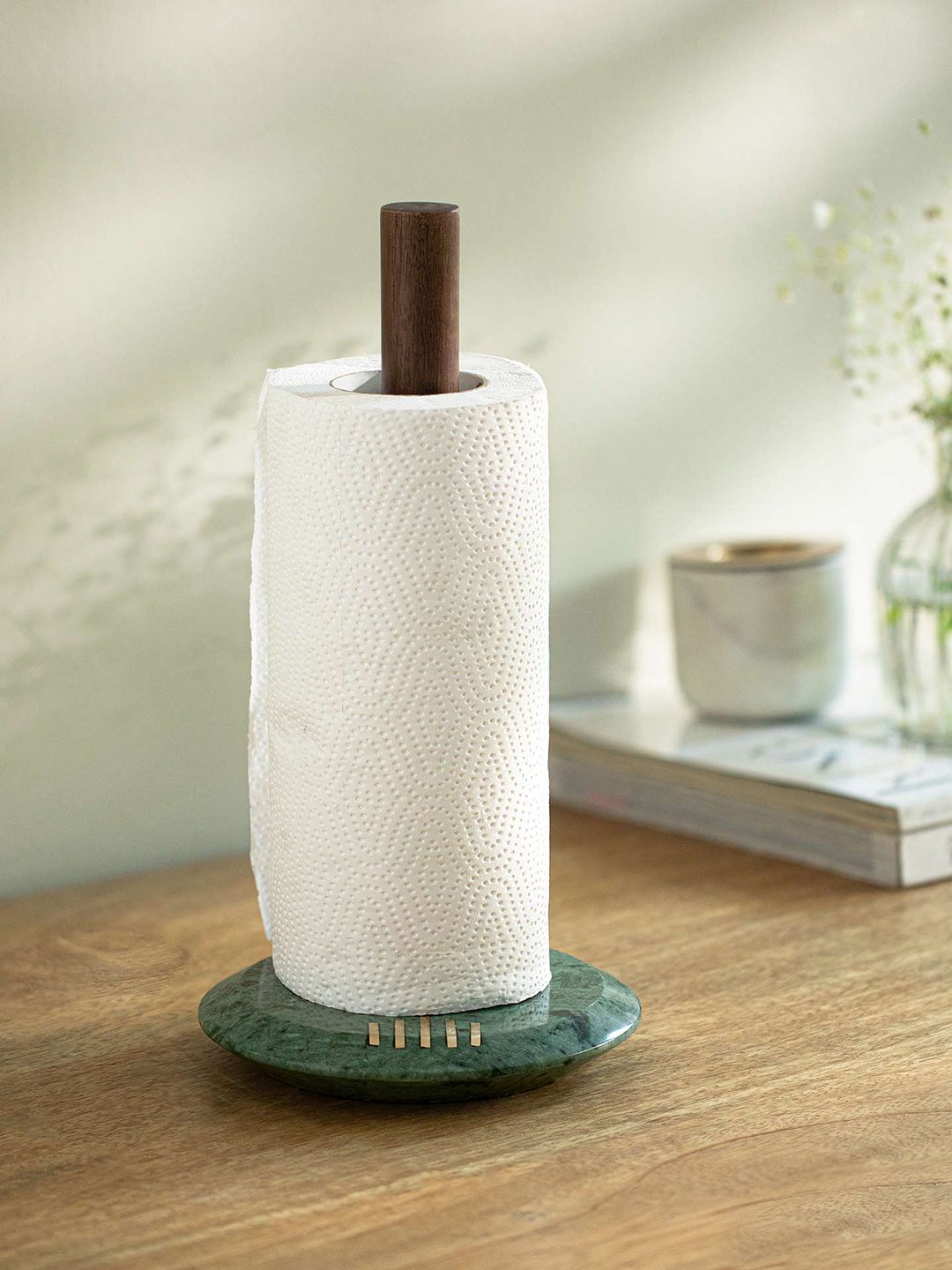 ellementry Verde Green & Gold Marble Kitchen Roll Holder-picture-13