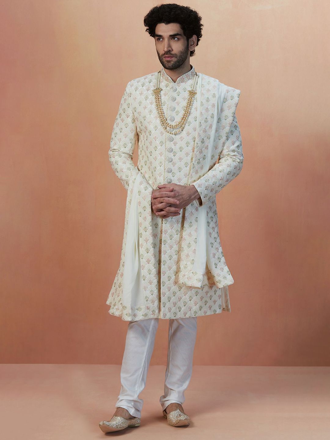 Manyavar Self-Design Art Silk Traditional Sherwani Set-picture-15