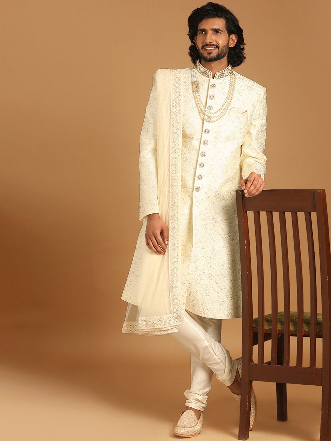 Manyavar Self-Design Art Silk Traditional Sherwani Set-picture-29