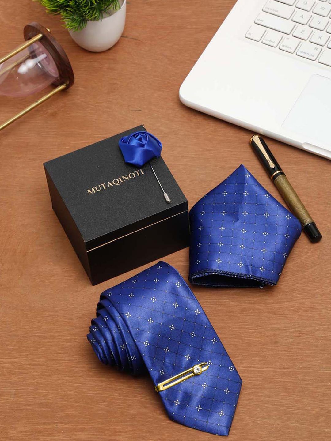 MUTAQINOTI Men Silk Blend Necktie Accessory Gift Set-picture-29