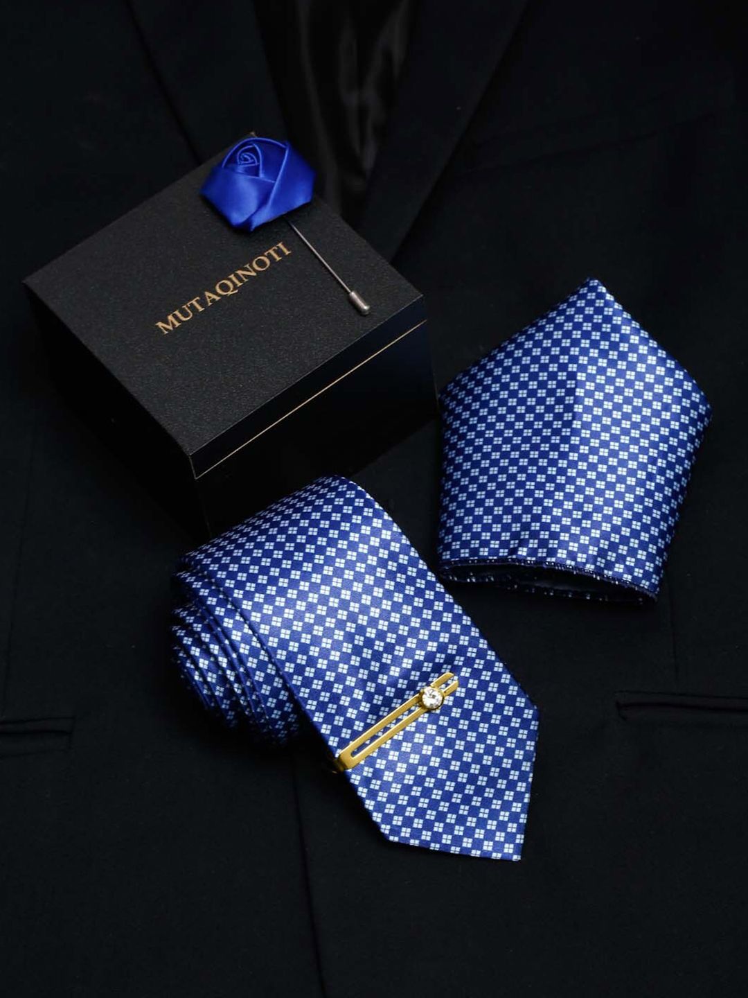 MUTAQINOTI Men Silk Blend Necktie Accessory Gift Set-picture-12