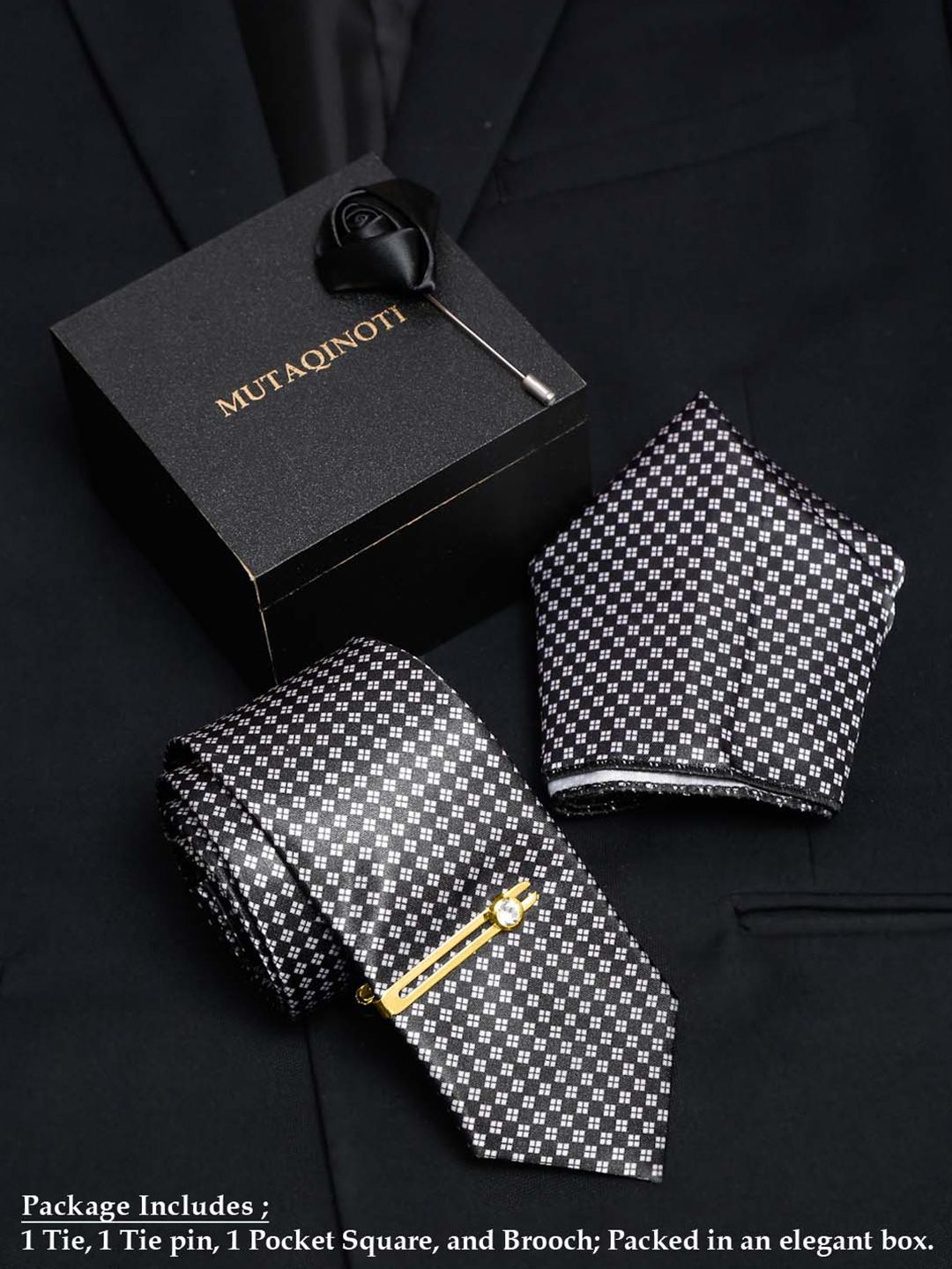MUTAQINOTI Men Silk Blend Necktie Accessory Gift Set-picture-27