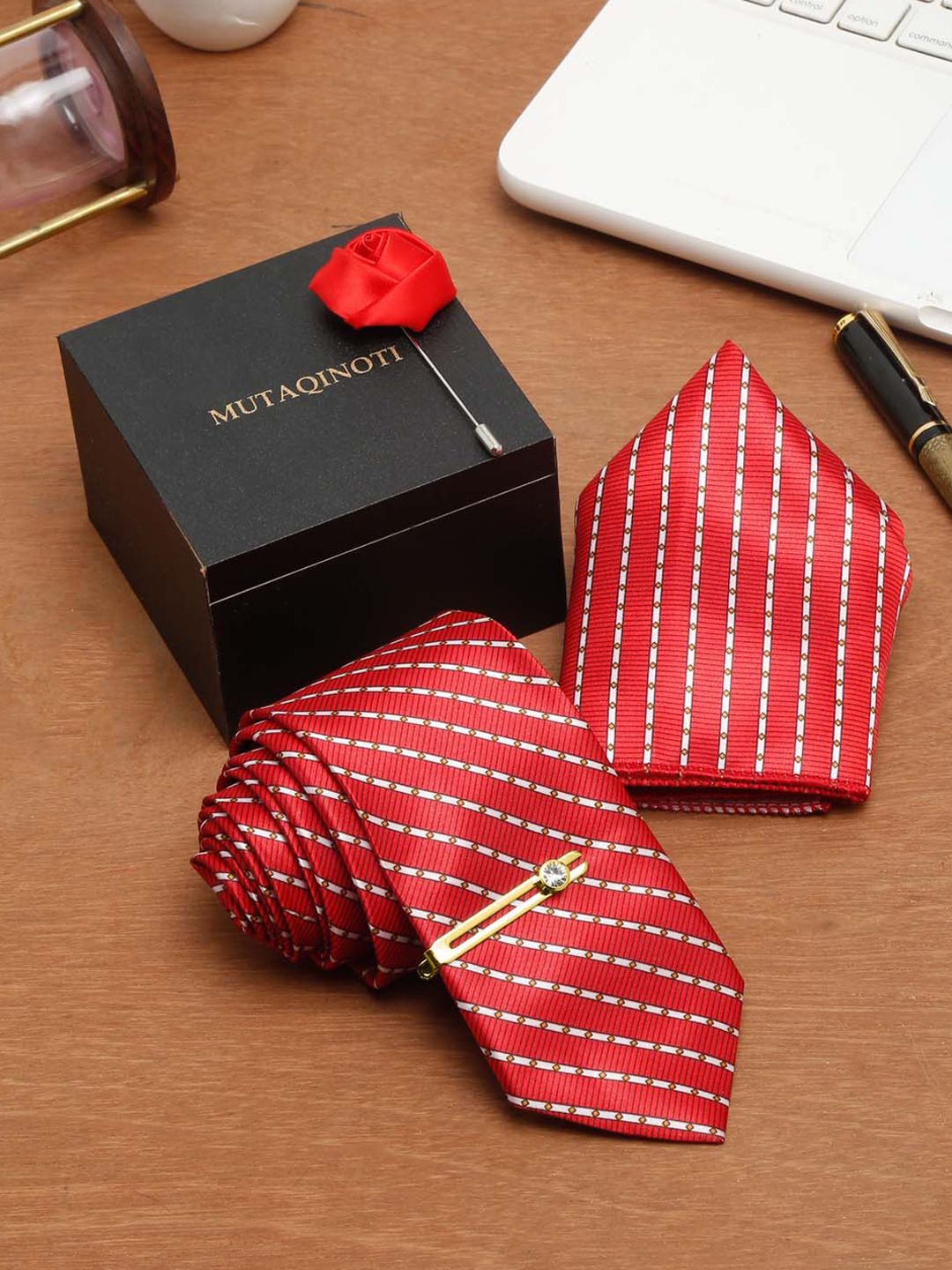 MUTAQINOTI Men Silk Blend Necktie Accessory Gift Set-picture-45