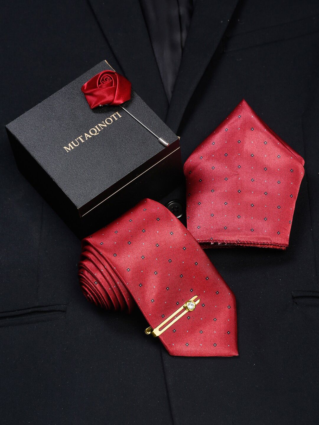 MUTAQINOTI Men Printed Formal Accessory Gift set-picture-34
