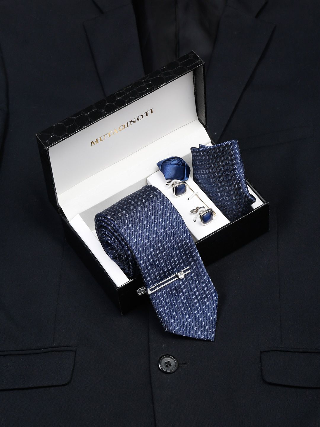 MUTAQINOTI Men Silk Necktie Accessory Gift Set-picture-44
