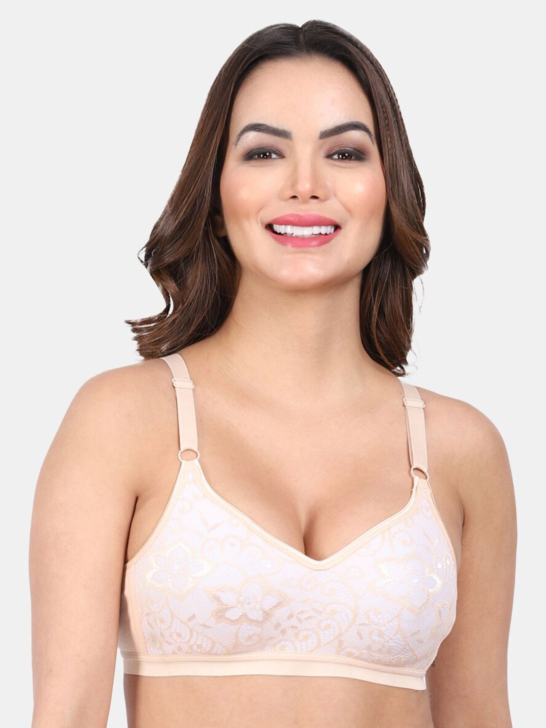 Amour Secret Floral Printed Cotton All Day Comfort Full Coverage Seamless Bra-picture-26