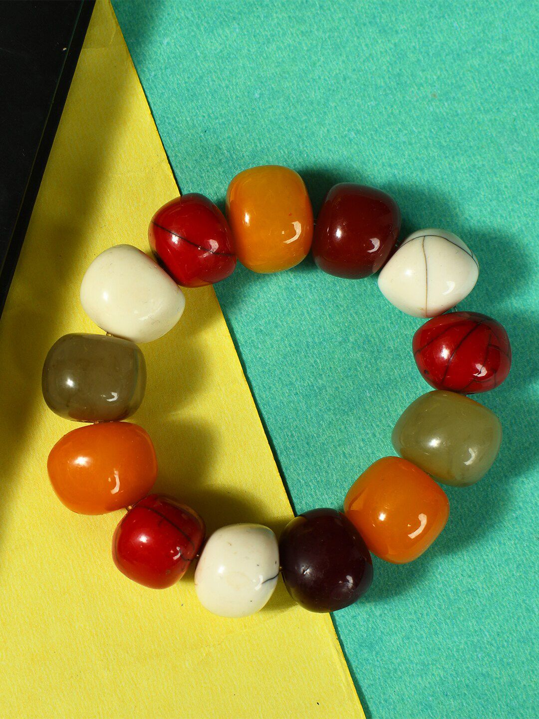 Bamboo Tree Jewels Women Artificial Beaded Elasticated Stretchable Slip-On Bracelet-picture-38