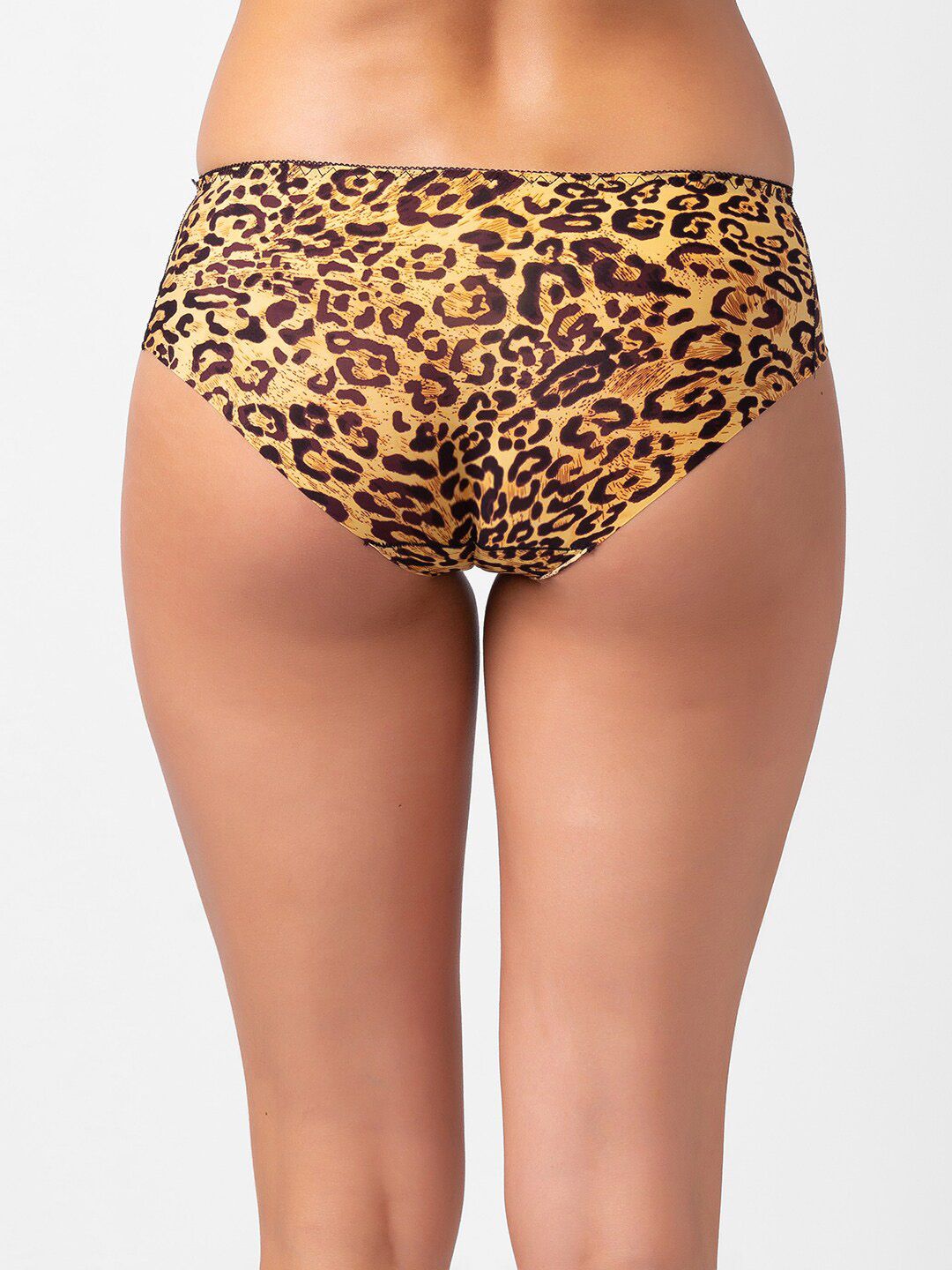 Low Waist Animal Print Bikini Panty in Brown