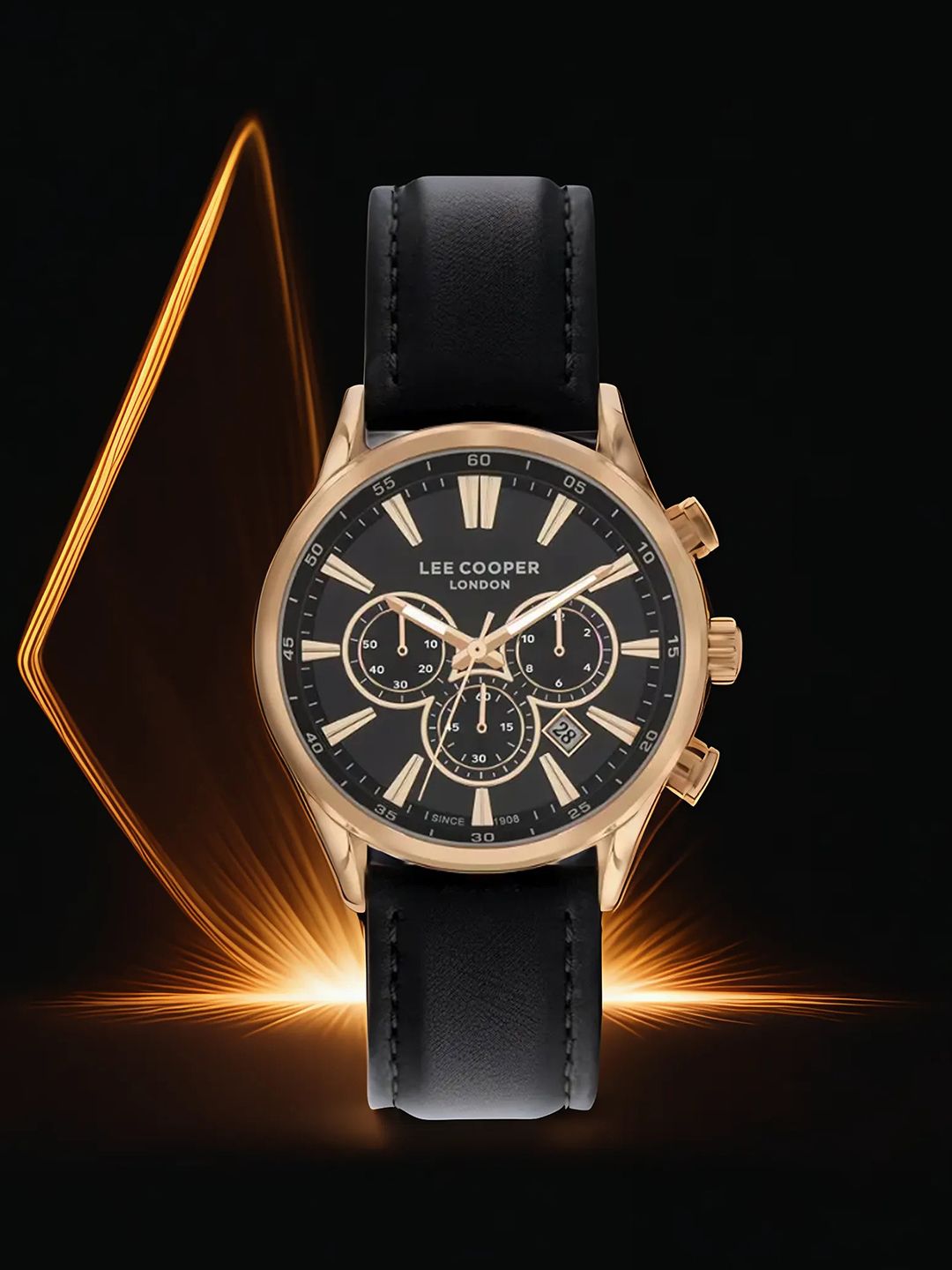 Lee Cooper Men Brass Leather Straps Analogue Multi Function Watch LC07506 451-picture-11