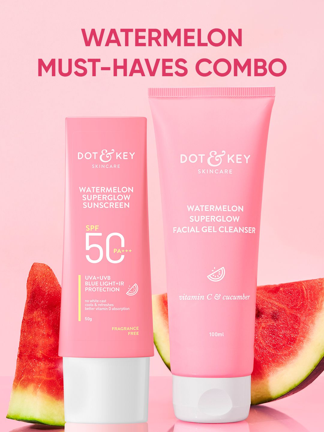 DOT & KEY Set of Watermelon SPF50 Sunscreen 50g & Facial Gel Cleanser 100ml-image-27