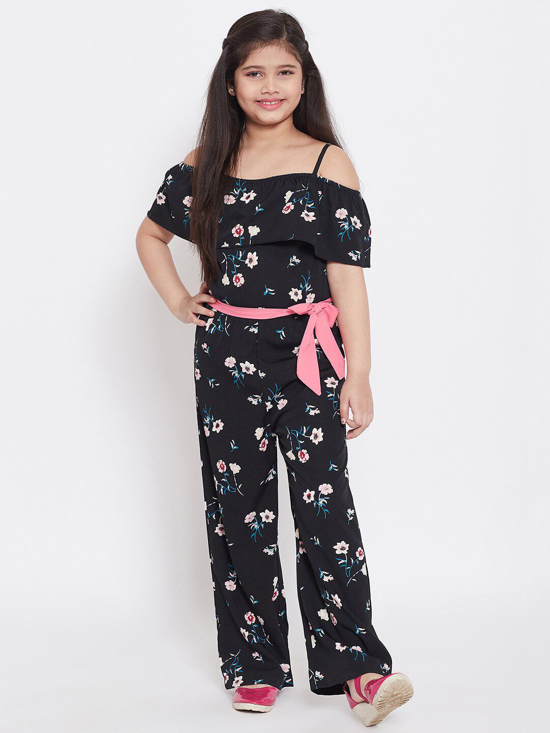 Stylo Bug Girls Printed Waist Tie-Ups Basic Jumpsuit-picture-11