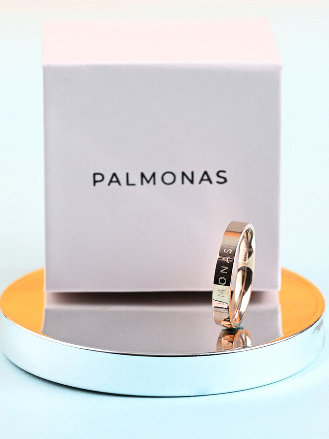 PALMONAS Men Rose Gold-Plated Stainless Steel Finger Ring