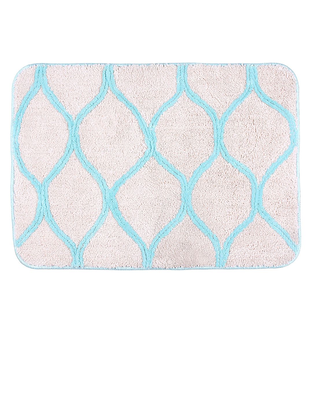 Saral Home Turquoise Blue Textured Bath-Door Mat-picture-30