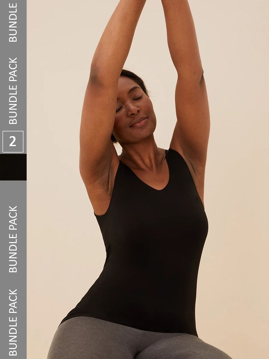Marks & Spencer Pack Of 2 Non Padded Camisoles- T329214BLACK_1-picture-52