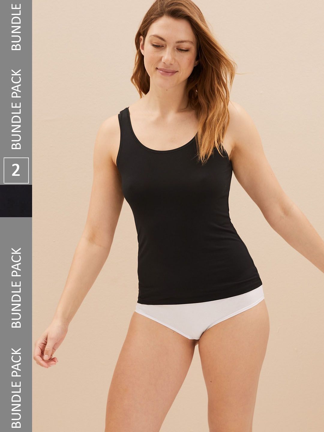 Marks & Spencer Pack Of 2 Non Padded Camisoles- T326867BLACK_1-picture-28