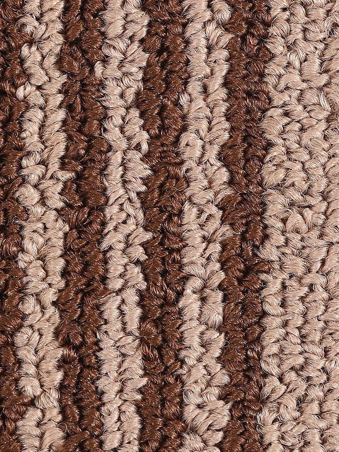 Saral Home Power Beige & Brown Striped Anti-skid Carpet-picture-24