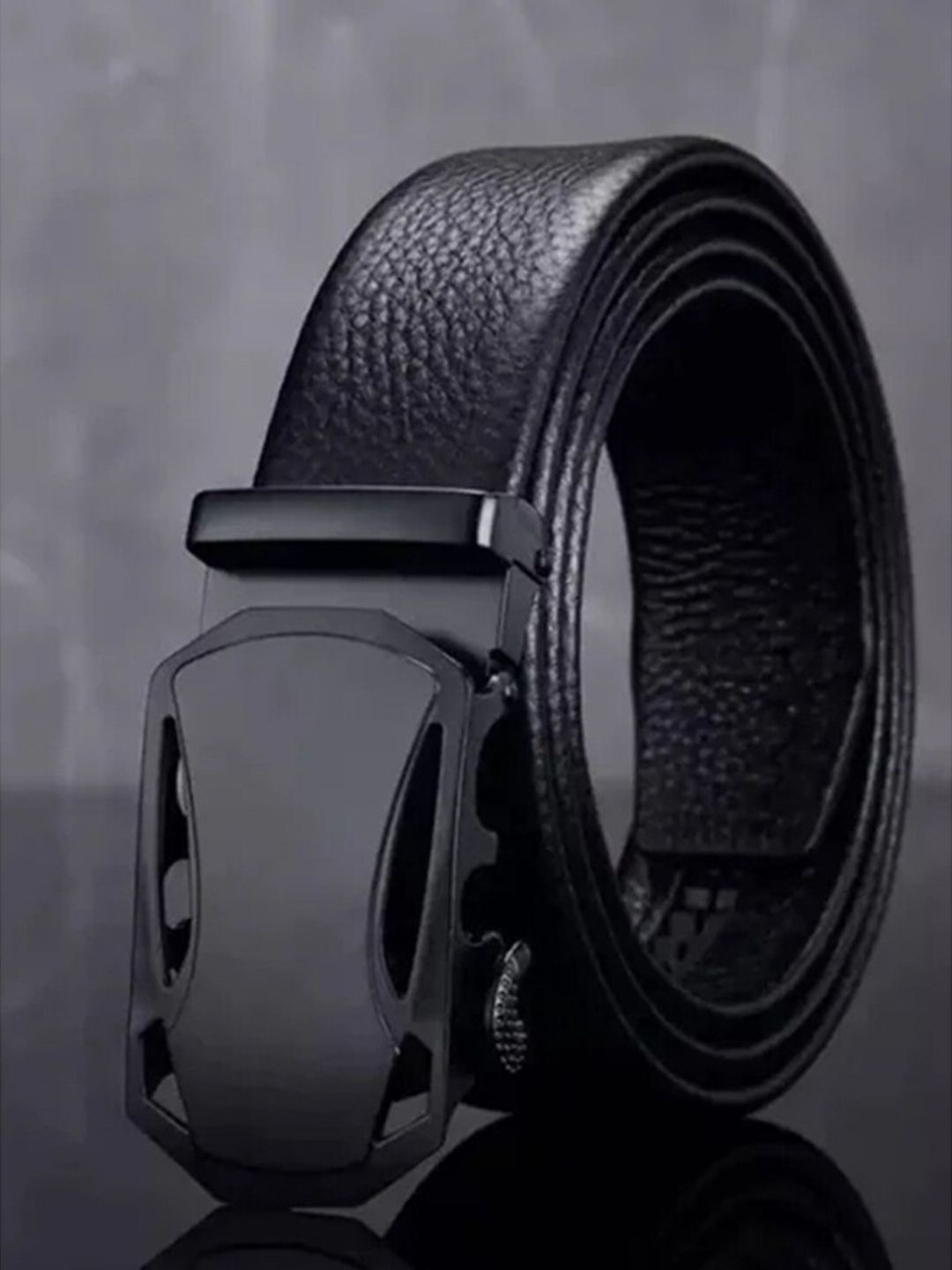 Kastner Men Textured Slider Buckle Synthetic Leather Belt-image-25