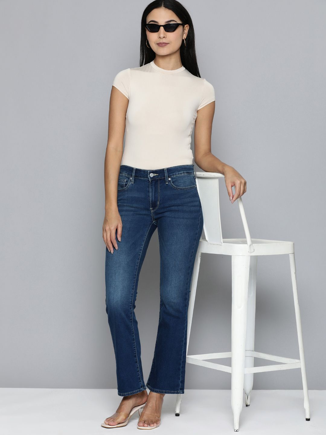 Buy Levis Women's 715 Blue Flared Fit Mid Rise Jeans - Jeans for Women ...