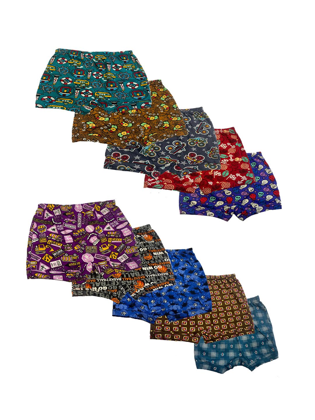 PRIDE APPAREL Infant Kids Pack Of 10 Assorted Pure Cotton Trunks-picture-10