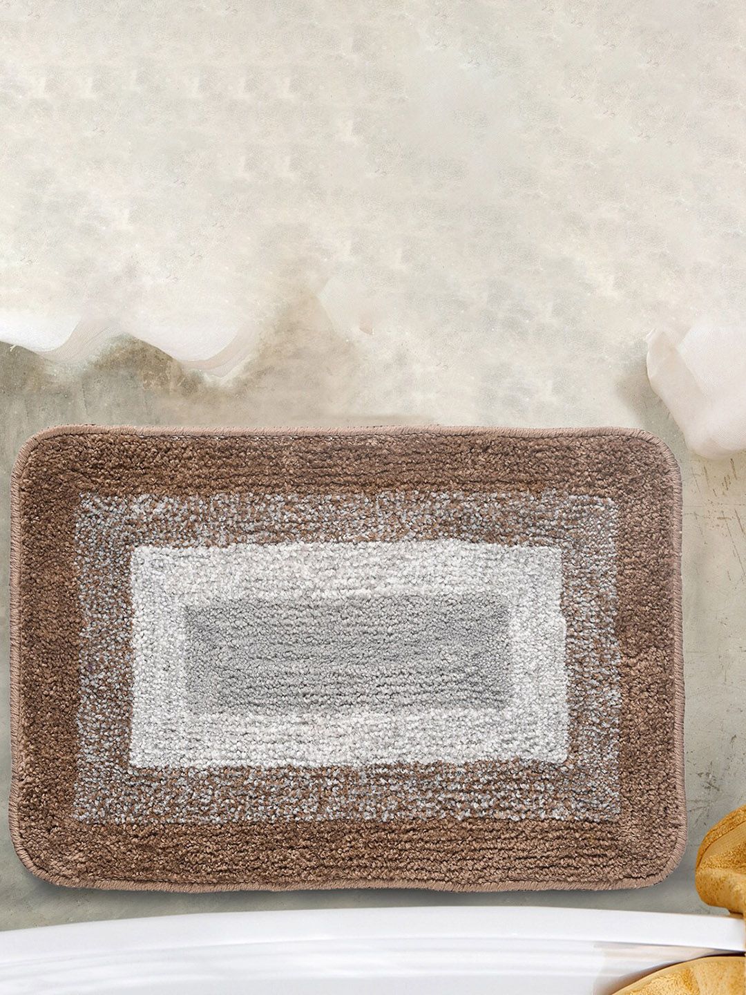 Saral Home Set of 2 Beige Antiskid Bath-Door Mat-image-16