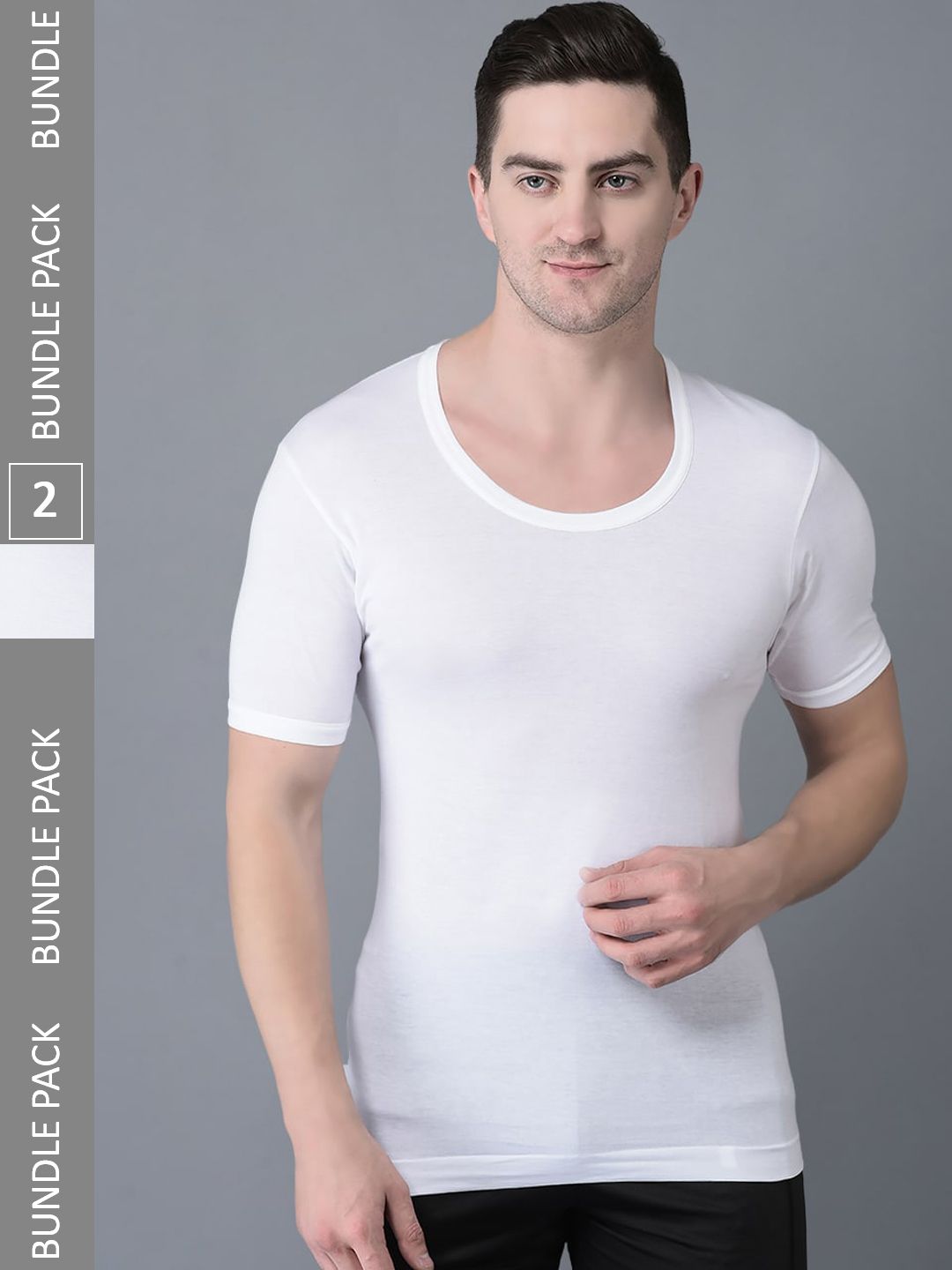 Dollar Bigboss Men Solid Pack of 2 Egyptian Cotton Vest MJVE-02-JCFNRNS-WHT-PO2-picture-33