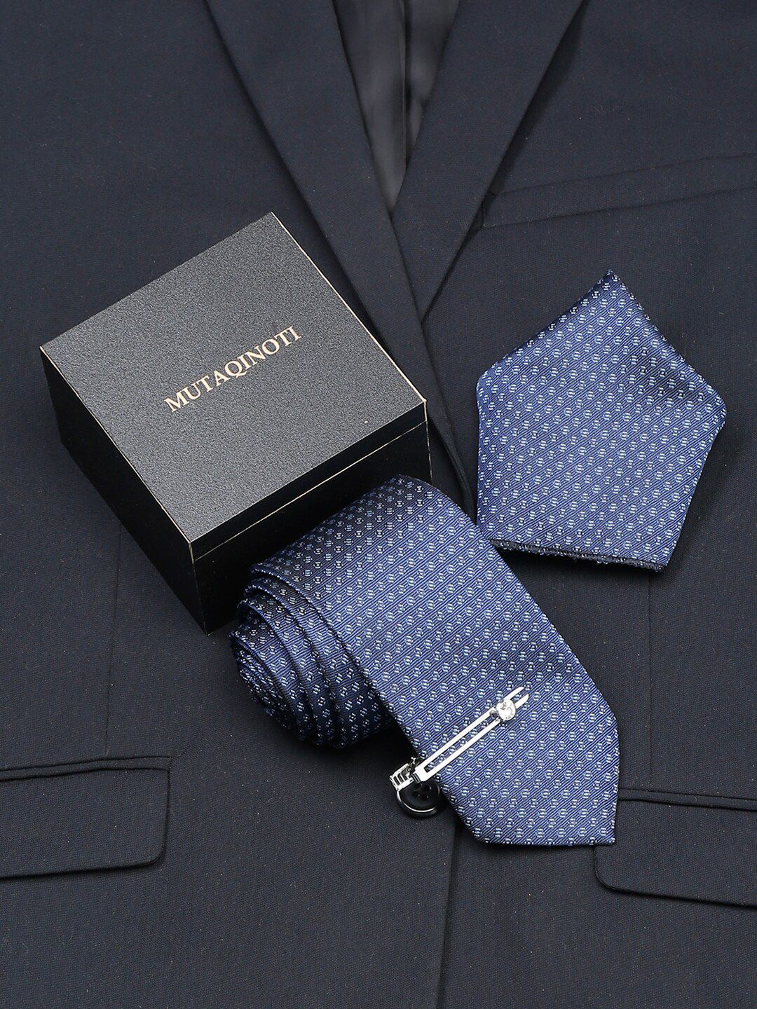 MUTAQINOTI Men Printed Silk Formal Accessory Gift Set-picture-53