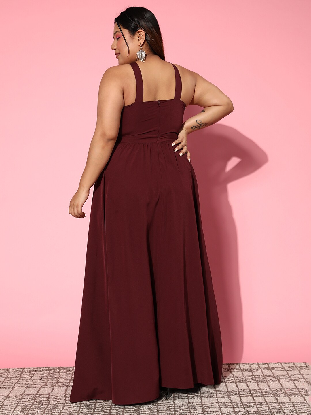 Fours Berrylush Pink Solid Maxi Dress | fours