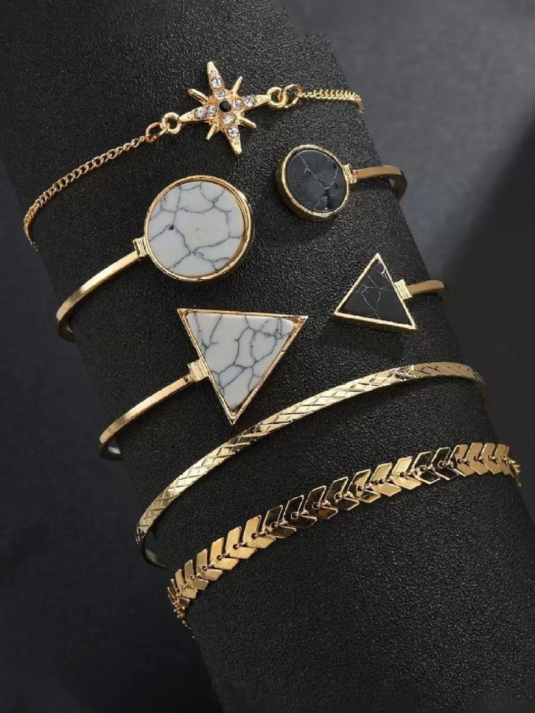 Jewels Galaxy Women Set Of 5 Gold-Plated Wraparound Bracelet-picture-35