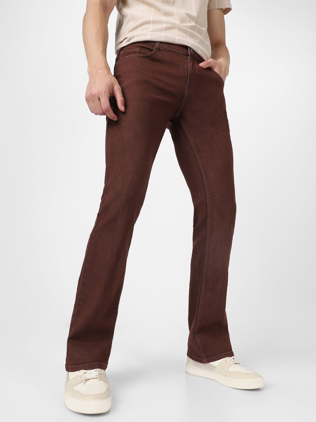 Urbano Fashion Men Mid Rise Light Fade Stretchable Bootcut Jeans-image-12
