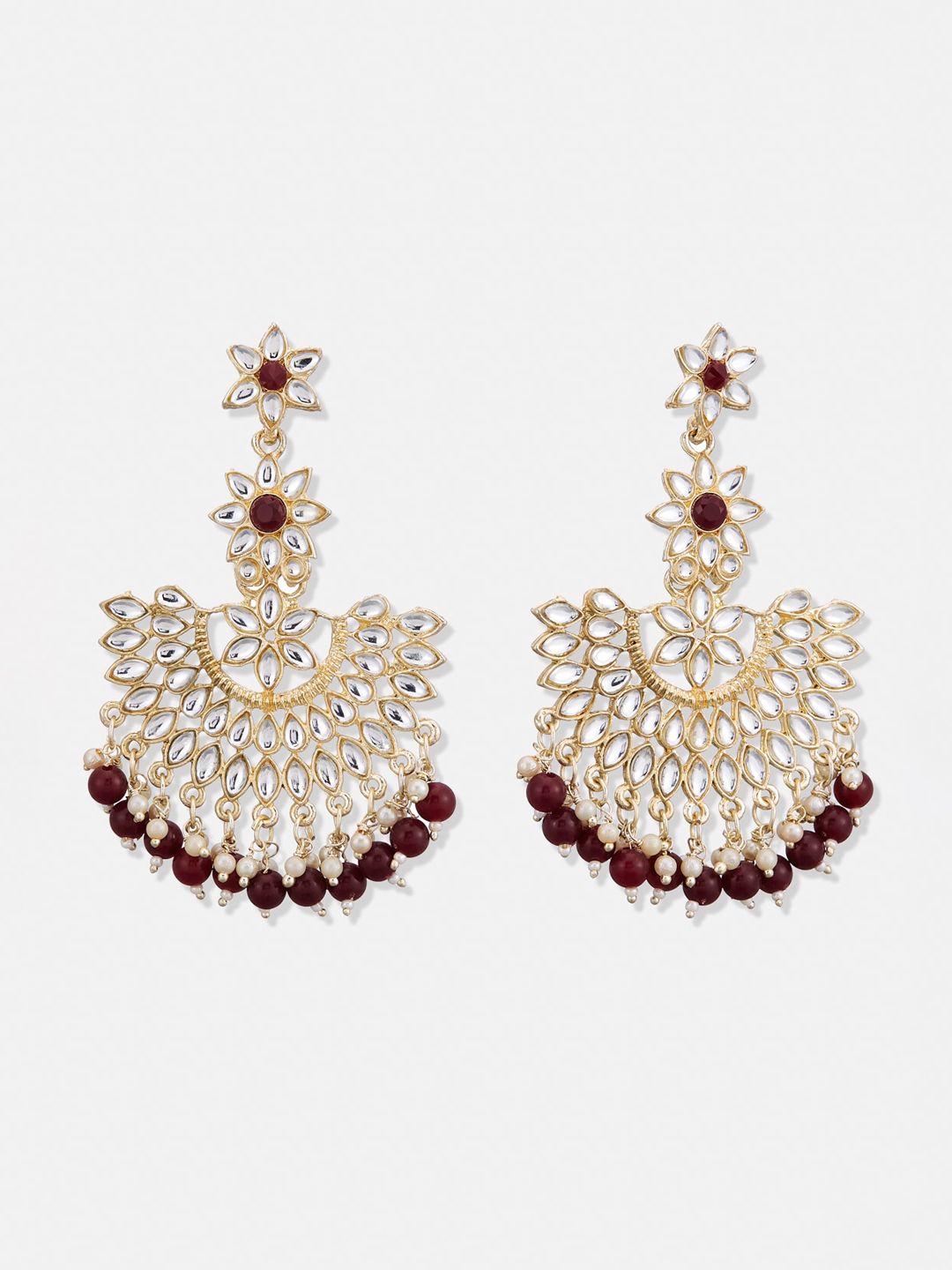 ATIBELLE Gold-Plated Contemporary Chandbalis Earrings