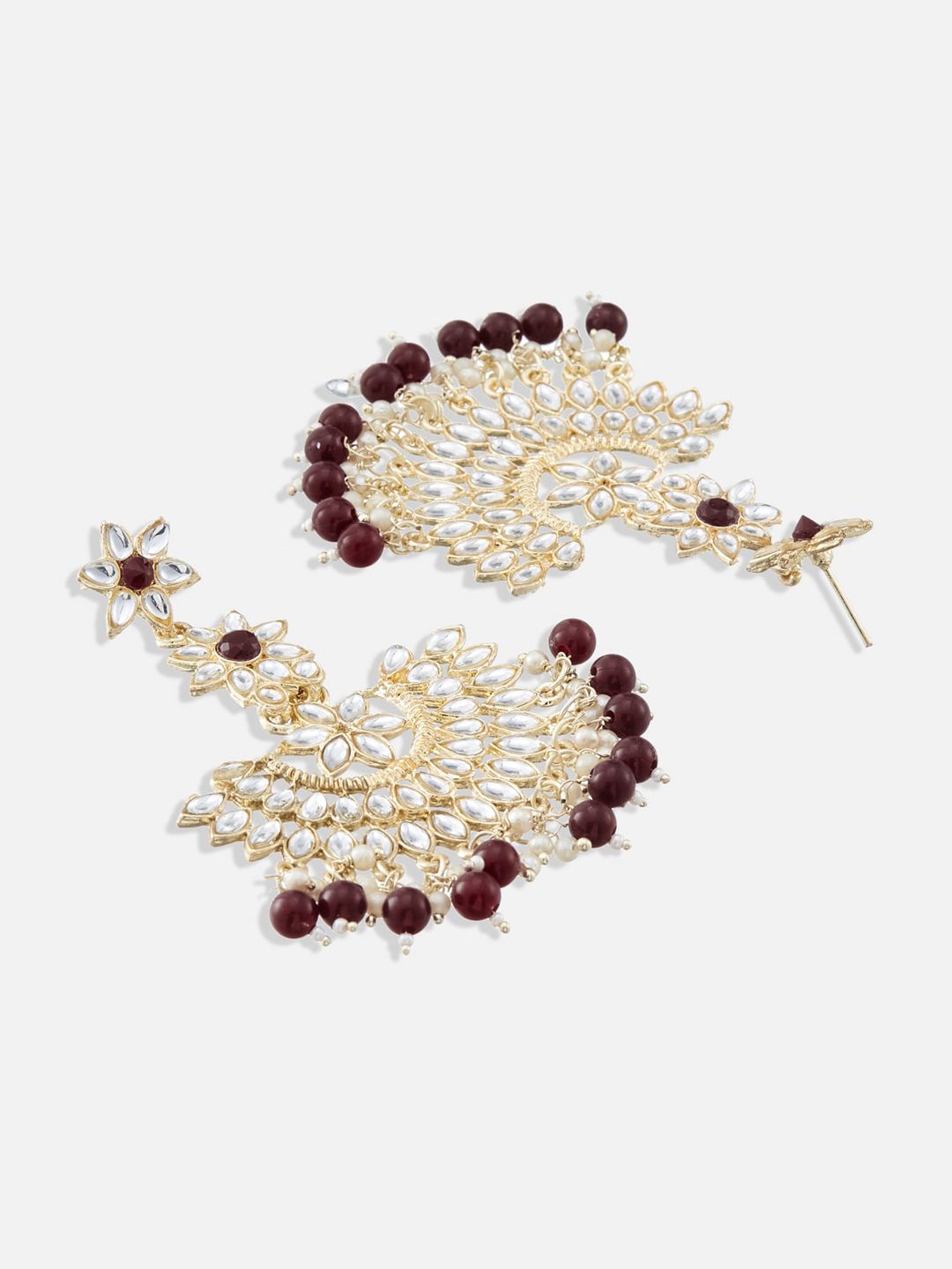 ATIBELLE Gold-Plated Contemporary Chandbalis Earrings