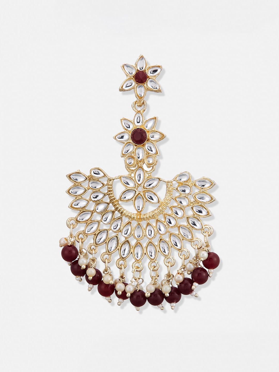 ATIBELLE Gold-Plated Contemporary Chandbalis Earrings