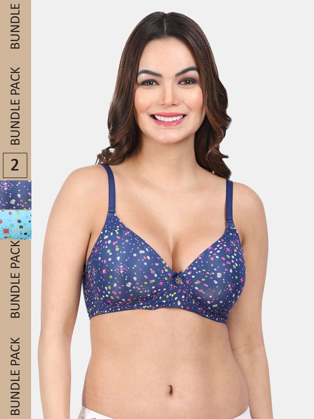 Amour Secret Pack Of 2 Geometric Printed Lightly Padded Non-Wired All Day Comfort Bra-picture-48