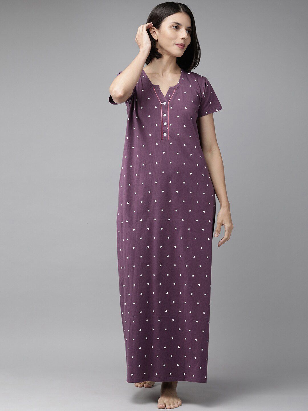 Zeyo Conversational Printed Pure Cotton Nightdress-picture-46