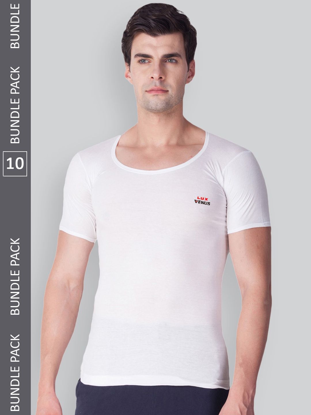 LUX VENUS Pack Of 10 Pure Cotton Basic Vests-picture-37