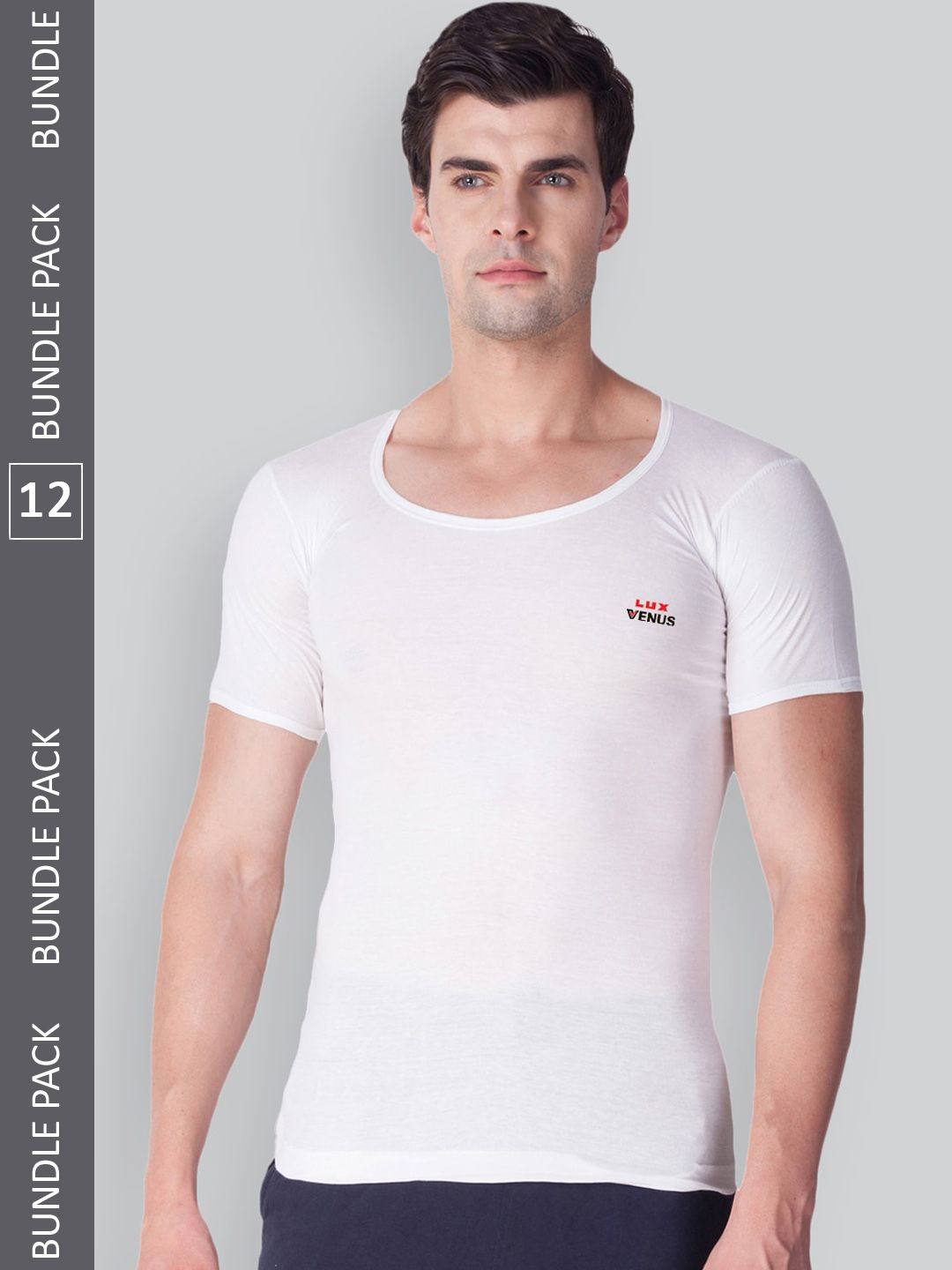 LUX VENUS Pack Of 12 Pure Cotton Basic Vests-picture-36